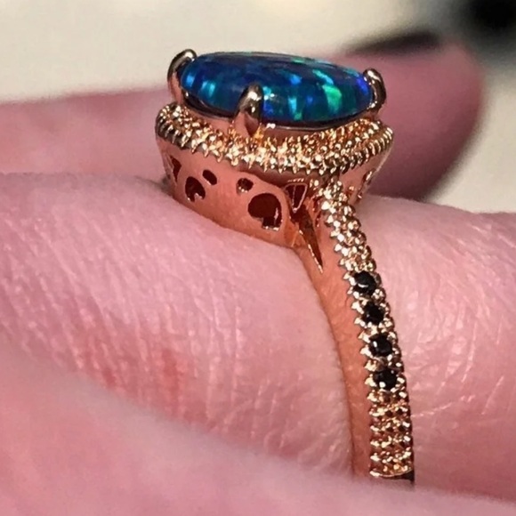 Fragrant Jewels Blue Opal Lovely Ring - Size 8 - Picture 3 of 10